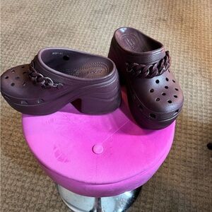 CROCS Women's Dark Brown Platform Mules